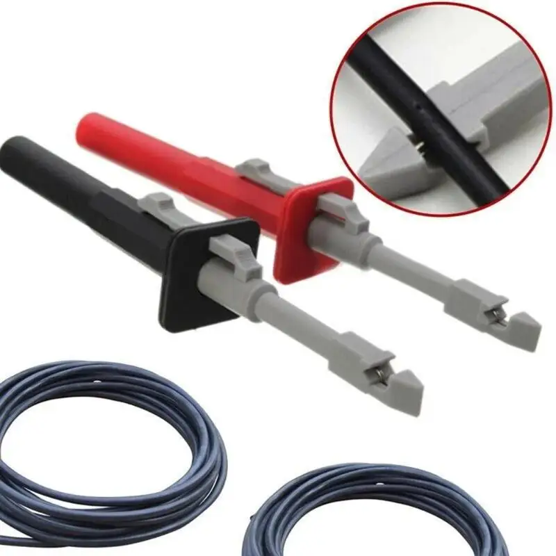 

【MO】Набор из 2 изолированных пробок-пробивателей для мультиметра, автомобильные изолированные зонды для измерения напряжения, удлиненные тестовые кабели с разъемами типа «банан» 4 мм