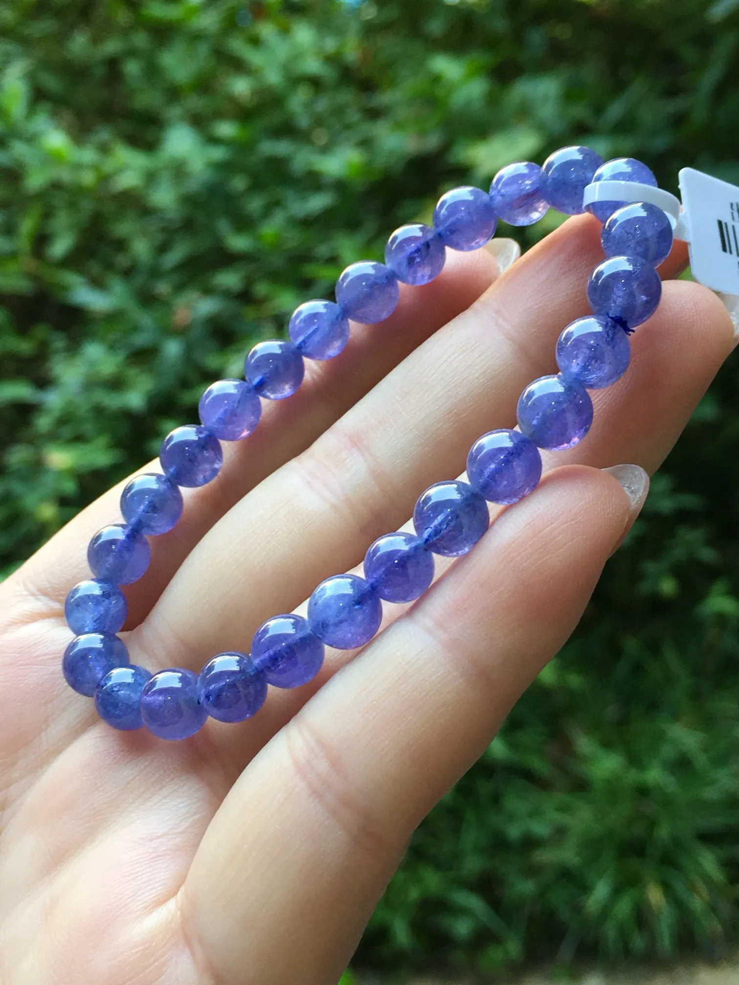 Natural Blue Tanzanite Clear Round Beads Bracelet 7mm Jewelry Tanzania Tanzanite Rare Stone Bangle AAAAAA