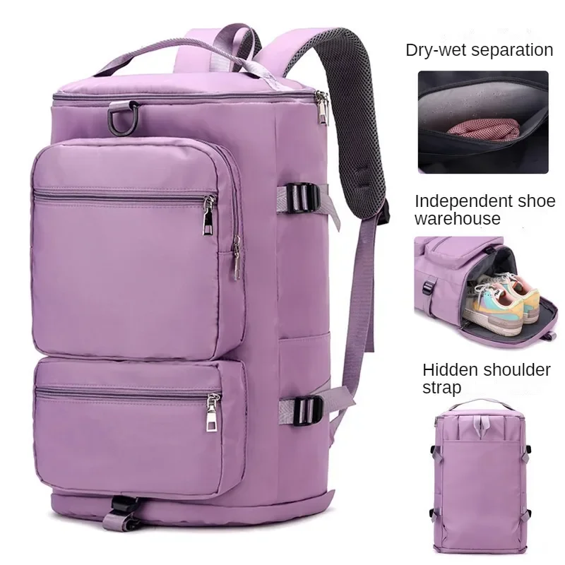 Bolsas de gimnasio de gran capacidad, mochila de fin de semana, equipaje deportivo para Yoga, bolso cruzado para mujer, bolsa de viaje informal con separación de ropa seca y húmeda