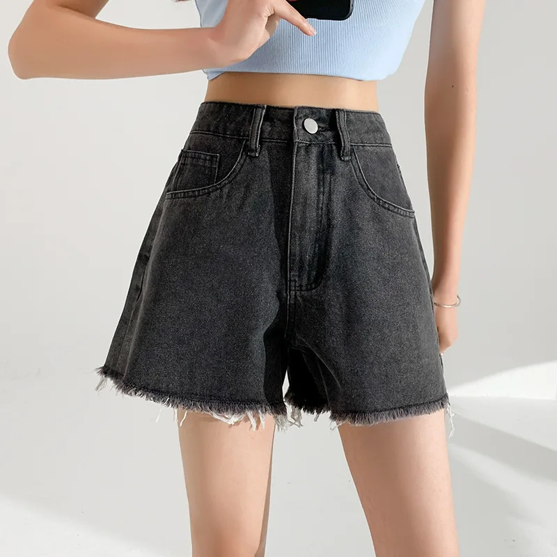 

High Waist A-Line orts Women's Summer New Loose Fit Denim Jeanswest Super ort Hot Pants Casual Comfortable Cotton Stretch Fabri