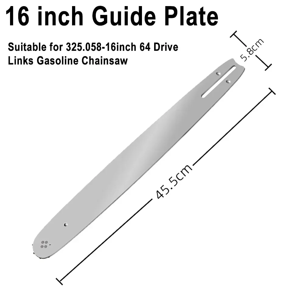 Gergaji bensin 16 "64 Tautan 0.325" Pitch 0.058 "alur kelas pertama rantai bensin Aloi kepala bulat Set gergaji bensin 16 inci