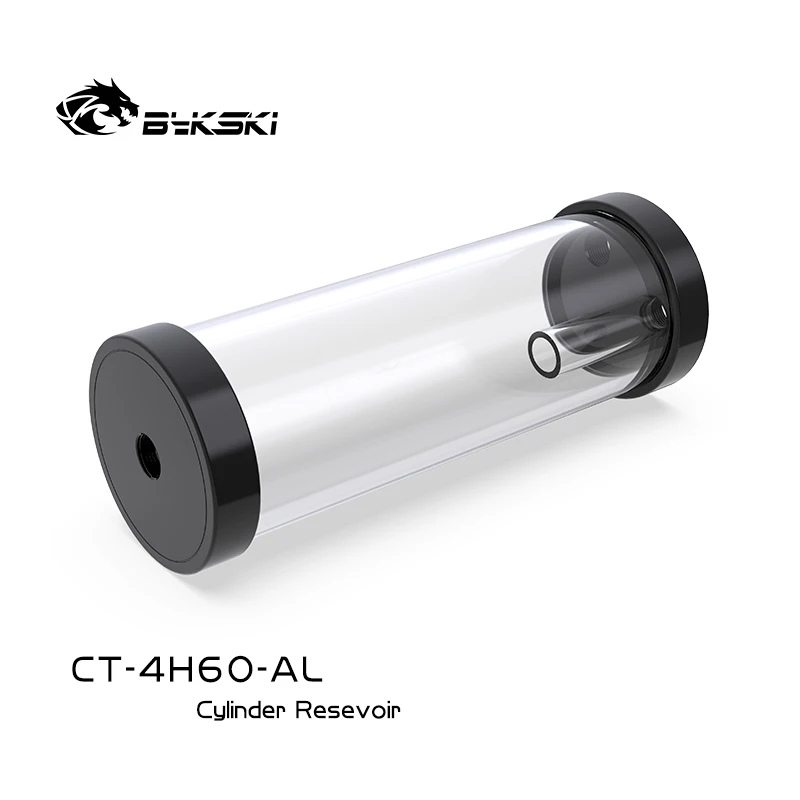 Bykski Metal Cap Transparent Reservoir Tank 60mm 80/130/180/240mm CT-4H60-AL