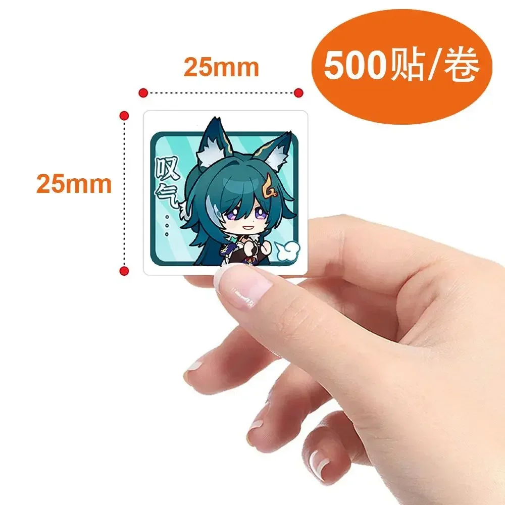 Anime Honkai:Star Rail 500pcs 9 Styles PVC Waterproof Sealing Sticker for Seal Labels Round Labels Handmade Stationery Sticker