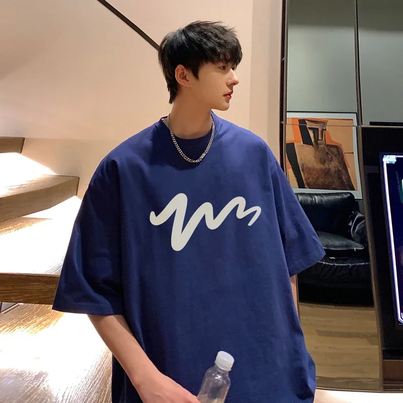 

Футболка мужская оверсайз, хлопок, смешной принт, повседневная одежда, белый цвет, 5XL, летняя