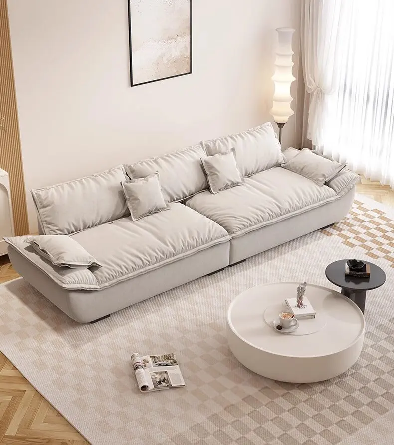 

Custom Modern Modular Luxury Furniture Sectional Leather 3 Seater Sofa Simple Soft Fabric In-Line