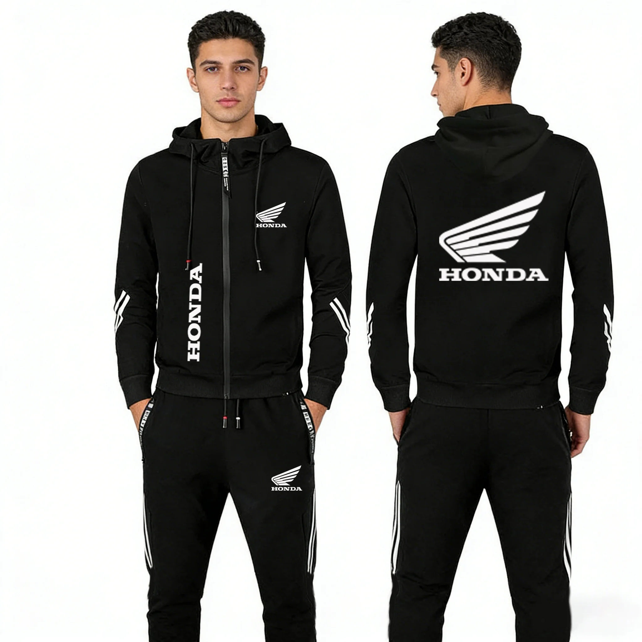 

Honda Racing Car Men's Spring Summer Clothing Set Outdoor Leisure Sports Zipper Hoodie Sweatshirt Motorcycling Suit