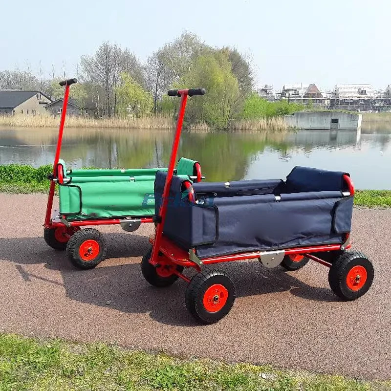 Four-wheel Folding Handcart, 150KG Load Capacity, Suitable for Fish and Marine Transport, Heavy-duty Outdoor Camping(Customized)