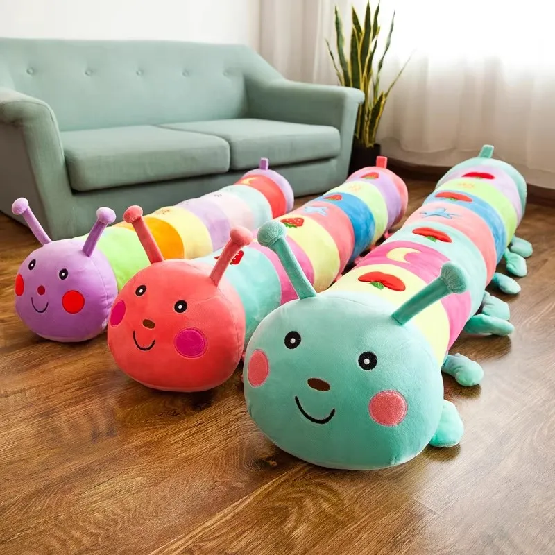

50~190cm Colorful Caterpillar Plush Toy Doll Sleeping Pillow Girl Long Cute Super Soft Doll Birthday Christmas Gift