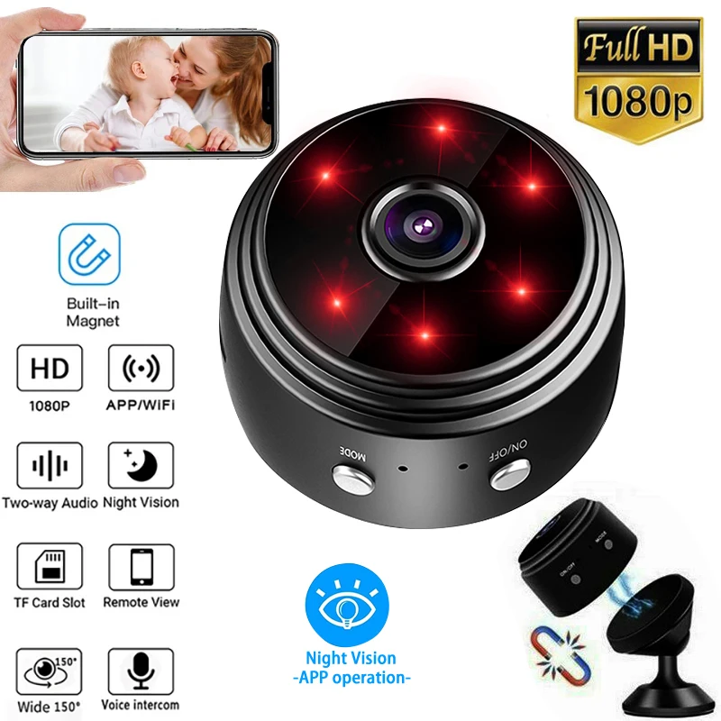 

A9 Mini Smart Camera WiFi Remote Wireless Monitoring 1080P IP Camara Vigilancia WiFi Security Protection Surveillance Cameras