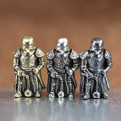 Armor Warrior Brass Knife Beads EDC DIY Paracord Woven Lanyard Keychain Pendants Knight Metal Trinkets Jewelry Gifts Accessories