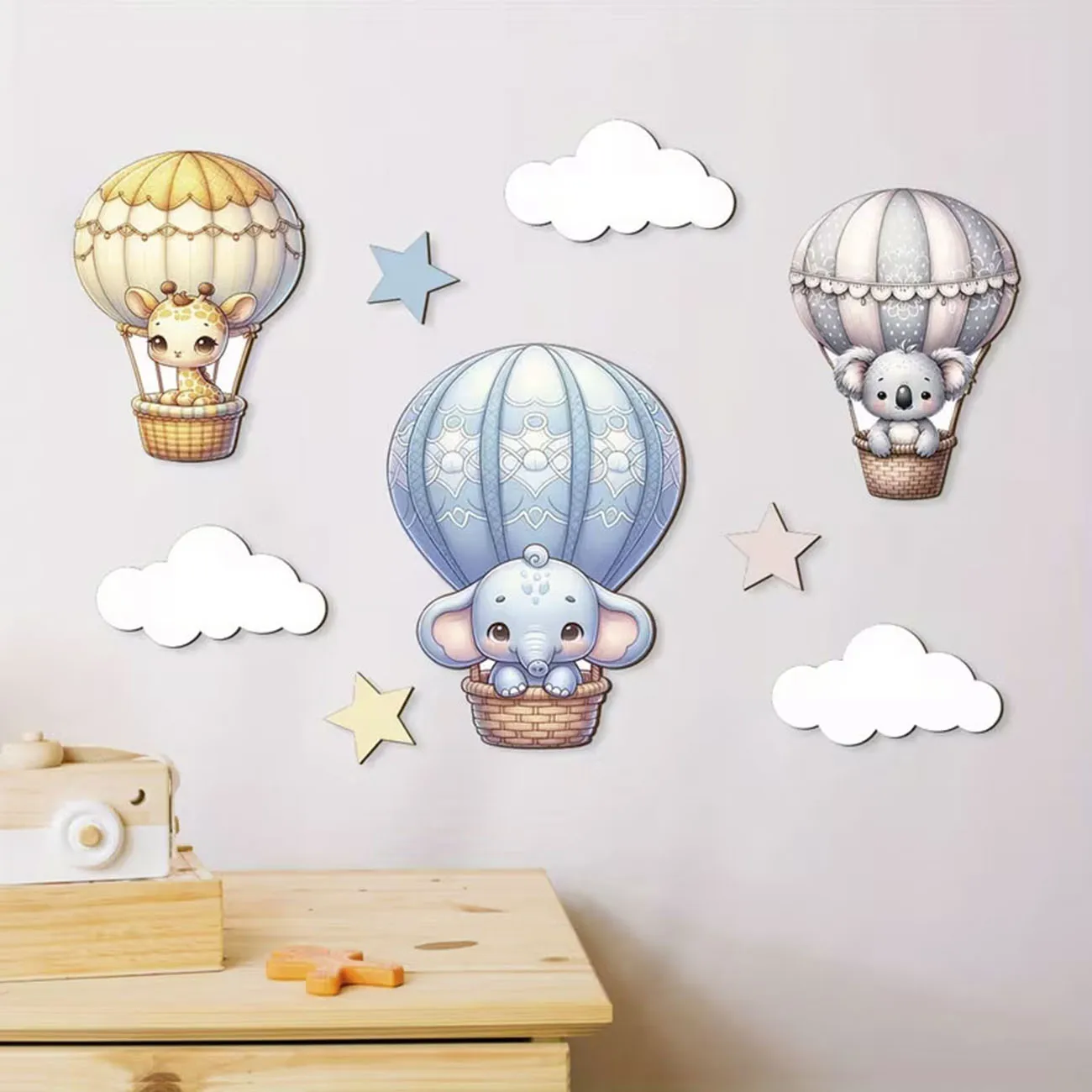 9 pieces/set of wooden wall stickers decoration, living room, bedroom, coffee shop, home decoration, New Year decoration