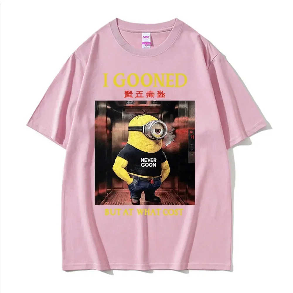 I Gooned But At What Cost Funny Meme T-shirts Casual  Short Sleeve T-shirt Men Women Oversized Japanese Streetwear T Shirt