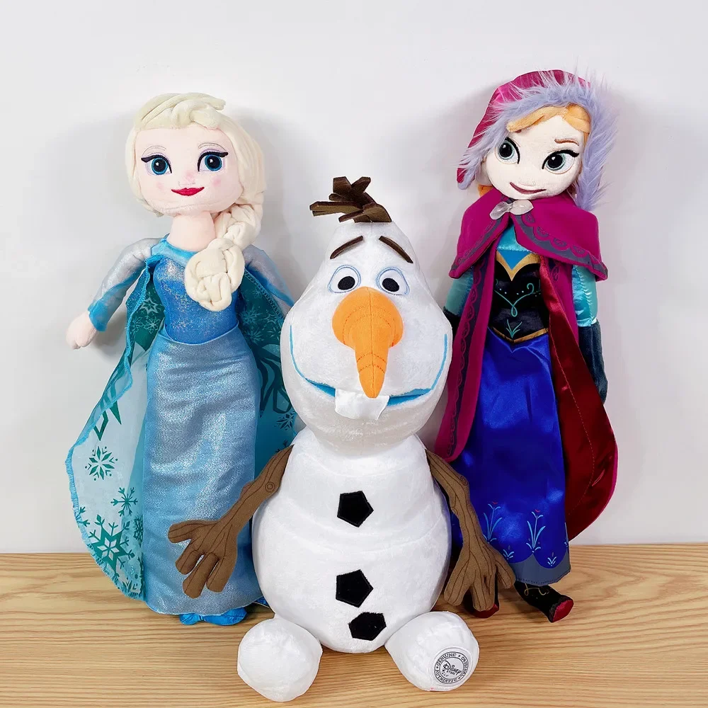 

50cm Cartoon Anime Frozen Princess Anna Elsa Olaf Stuffed Plush Toy Doll Room Ornament hold pillow Girl Birthday Christmas Gift