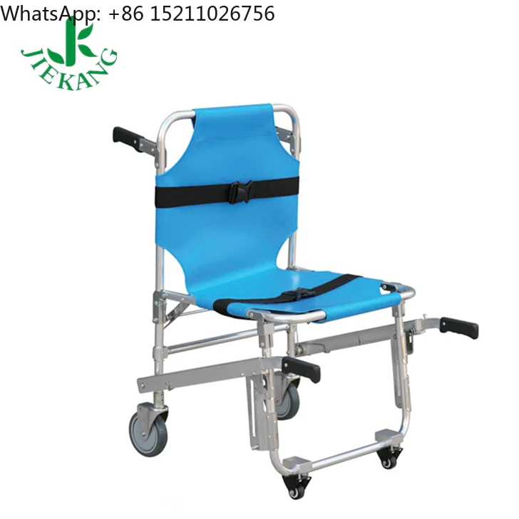 Foldable Aluminum Alloy Stair Chair Stretcher Portable Emergency Evacuation Chair with Wheels for Hospital Ambulance Rescue