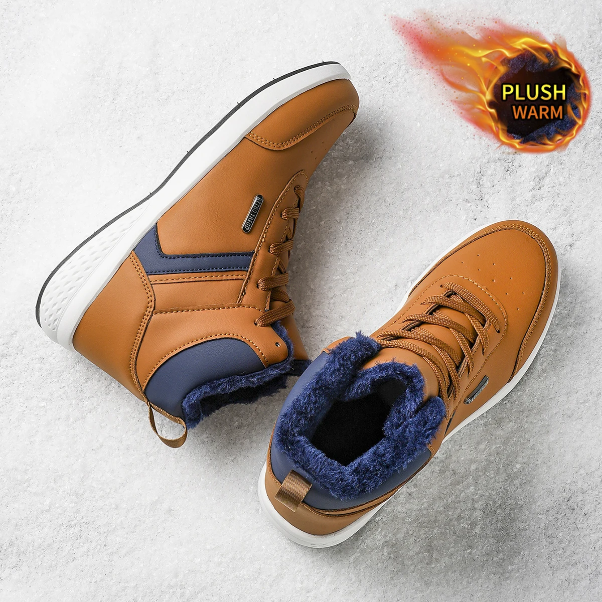 Herren-Sportschuhe in großen Größen mit Plüsch-Innenfutter, Outdoor-Wanderschuhe, bequeme, lässige, modische Trainingsschuhe für Paare – Detail 15