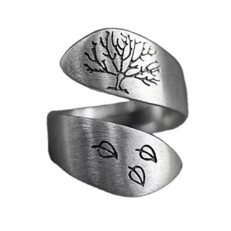 New Fashion Mountain Forest Dandelion Ring Simple Charming Women Man Adjustable Ring Jewelry for Friends Birthday Party Gifts