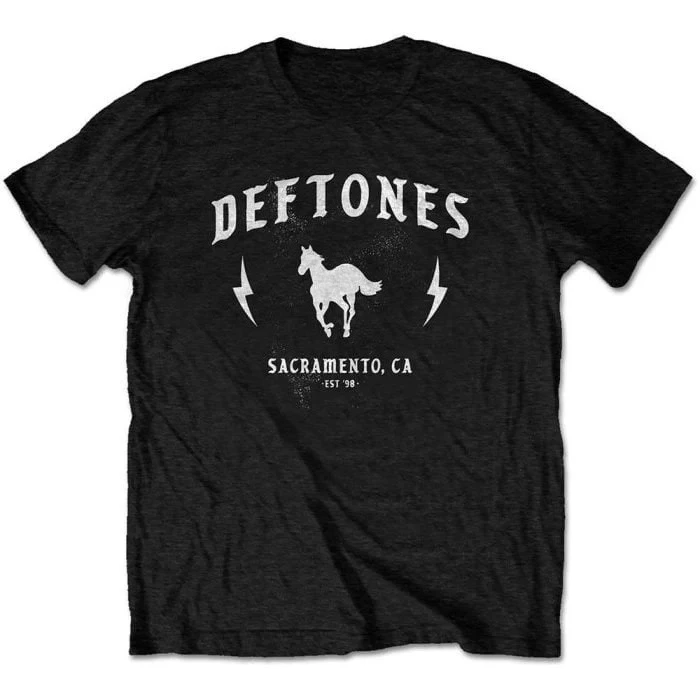 Deftones Sacramento Horse Logo Print Baumwoll-T-Shirt Alternative Metal Band Unisex Kurzarm-T-Shirt