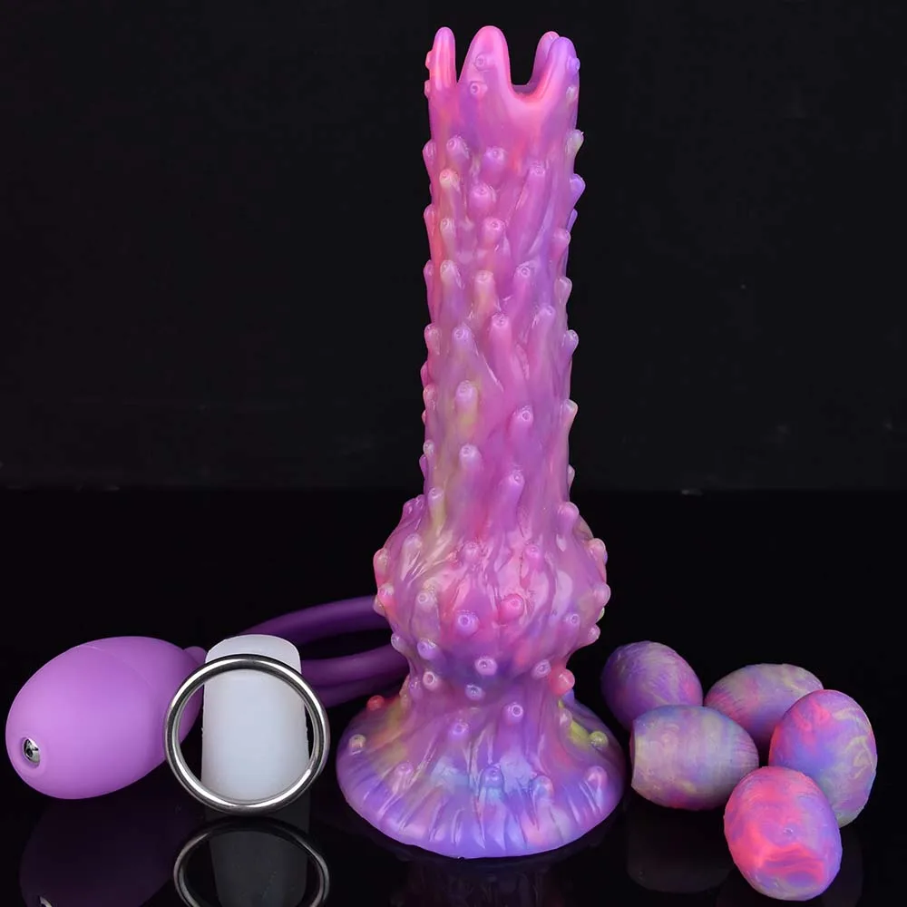 FAAK Fantasy-juguetes sexuales anales luminosos para adultos, consoladores con nudo de perro Dragón, tapón Anal de silicona, masturbadores de juego