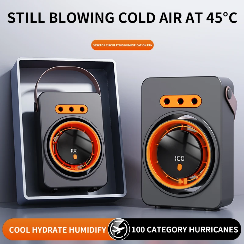 

Портативный вентилятор с функцией распыления и 3 насадками, настольный увлажняющий вентилятор для офиса и дома, настенный вентилятор