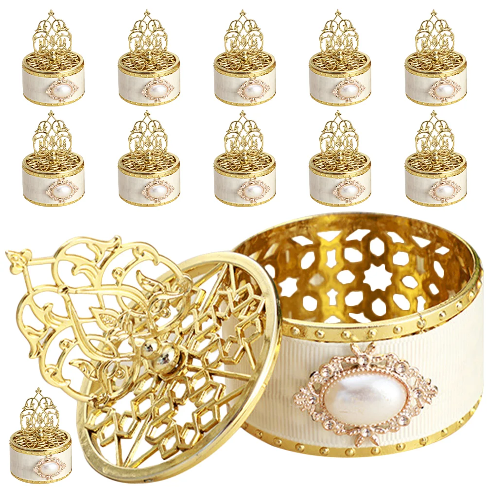 12 Pcs European Style Pearl Pagoda Candy Box Boxes for Favors Jar Plastic Party Small Gift Wedding Bridesmaid Decor