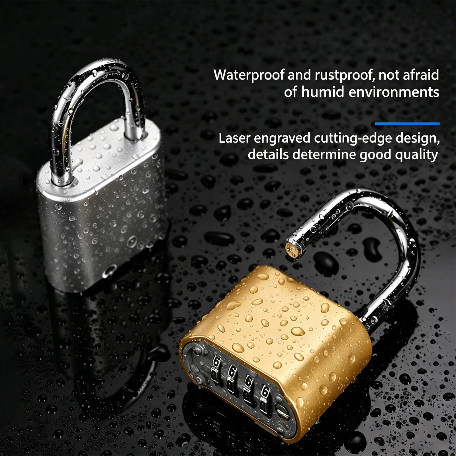 Combo Lock Resettable Metal 4 Digit Mechanical Suitcase Lock With Code For Fence Gate Luggage Toolbox Cabinet Pantry Garage Shed