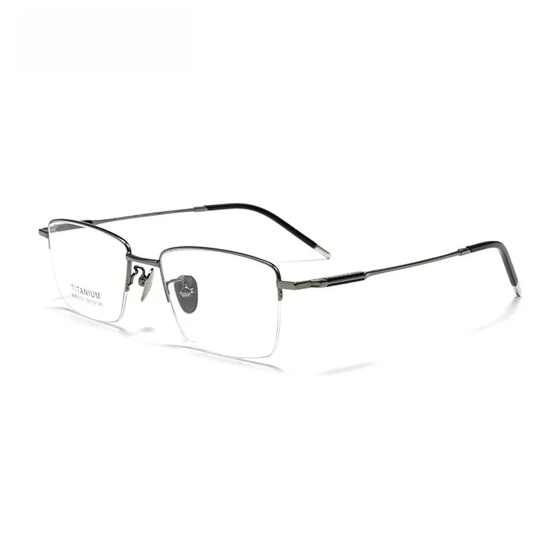 

OLLYMURSNew RectangularUltra-Light Half-Rim Titanium Reading Glasses Men 8g Custom Prescription Business Men's Anti Blue Light