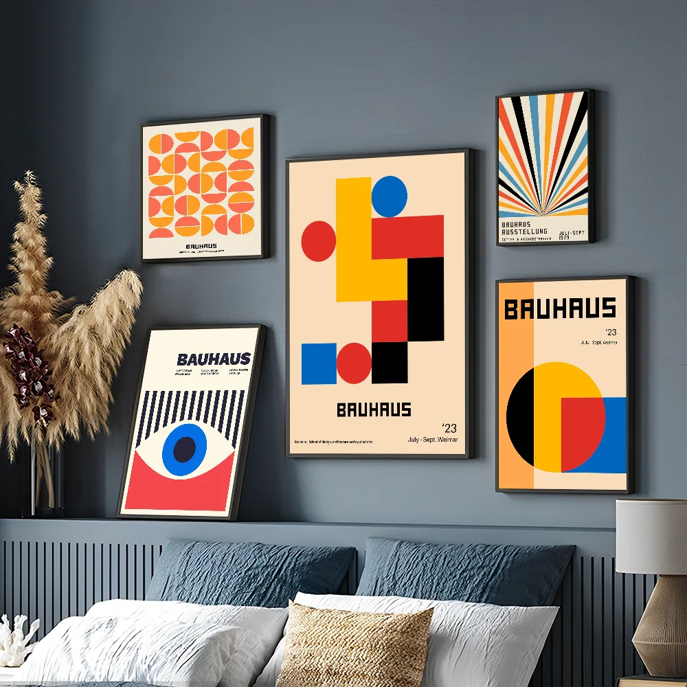 Century Modern Bauhaus Good Quality Prints and Posters Waterproof Paper Sticker Coffee House Bar Posters Wall Stickers