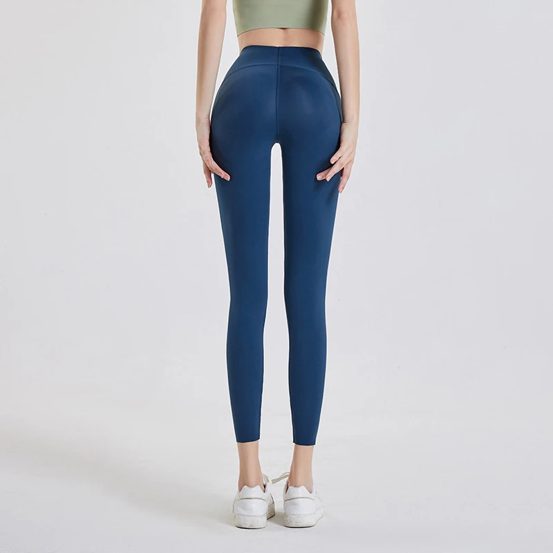กางเกงเลกกิ้งออกกำลังกายผู้หญิง เอวสูง ยกสะโพก สำหรับฝึกซ้อม ออกกำลังกาย ใส่สบาย ทรงเข้ารูป สีม่วง เหมาะสำหรับฤดูใบไม้ผลิและฤดูใบไม้ร่วง