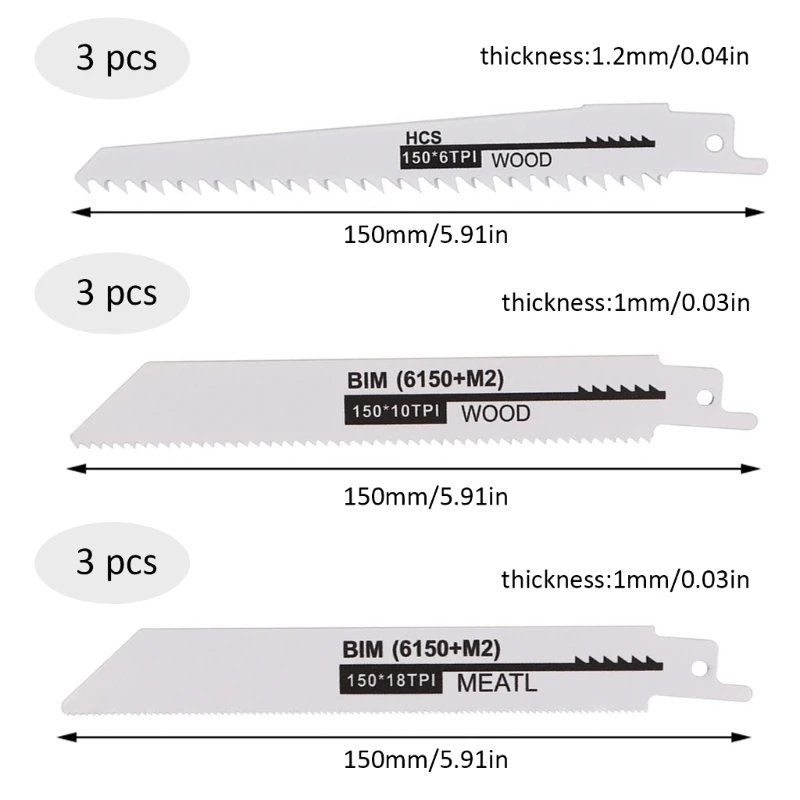9Piece Bladee Attachment for Furniture Making and Handicrafts