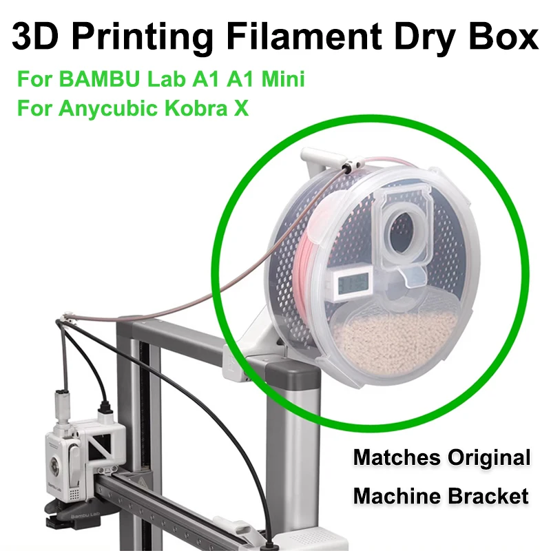 New Release 3D Printing Filament Dry Box 1KG Storage Case, Dustproof Anti-Moisture Sealed Box, Wall-Mounted for Filament Holder