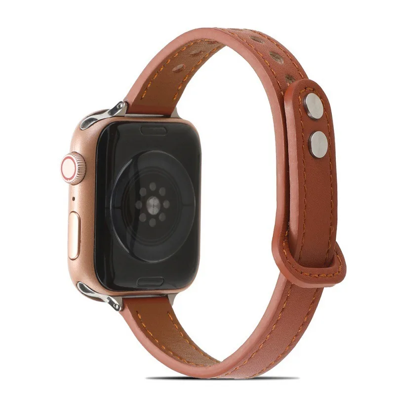Bracciale ragazza in vera pelle per cinturino Apple Watch 41mm 45mm cinturino iWatch sottile per Correa Loop S9/8/7 SE 6/5/4 40/44mm 42MM 38MM