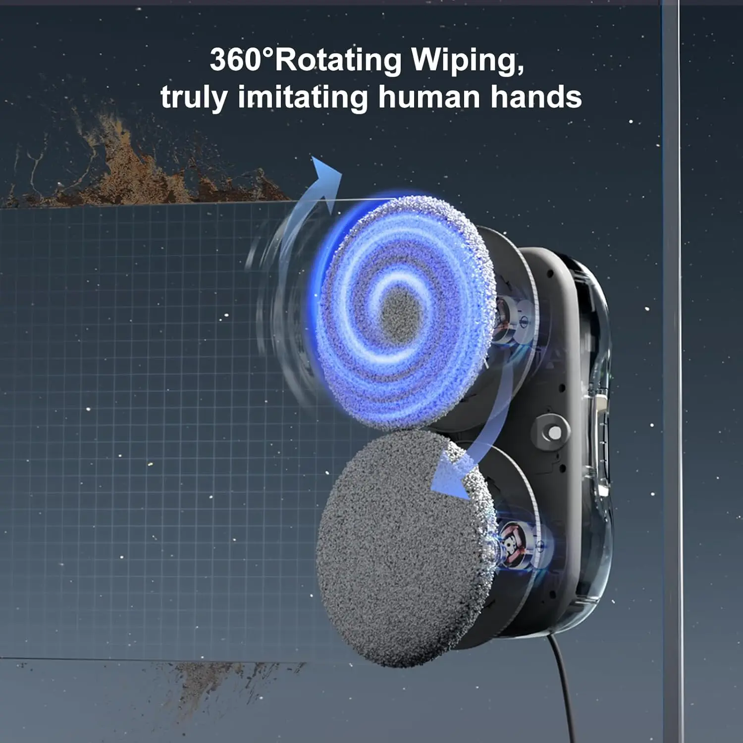 Ultra Thin Household Glass Electric Cleaning Dual Water Jet Vacuum Ultra Sonic Window Cleaning Robot