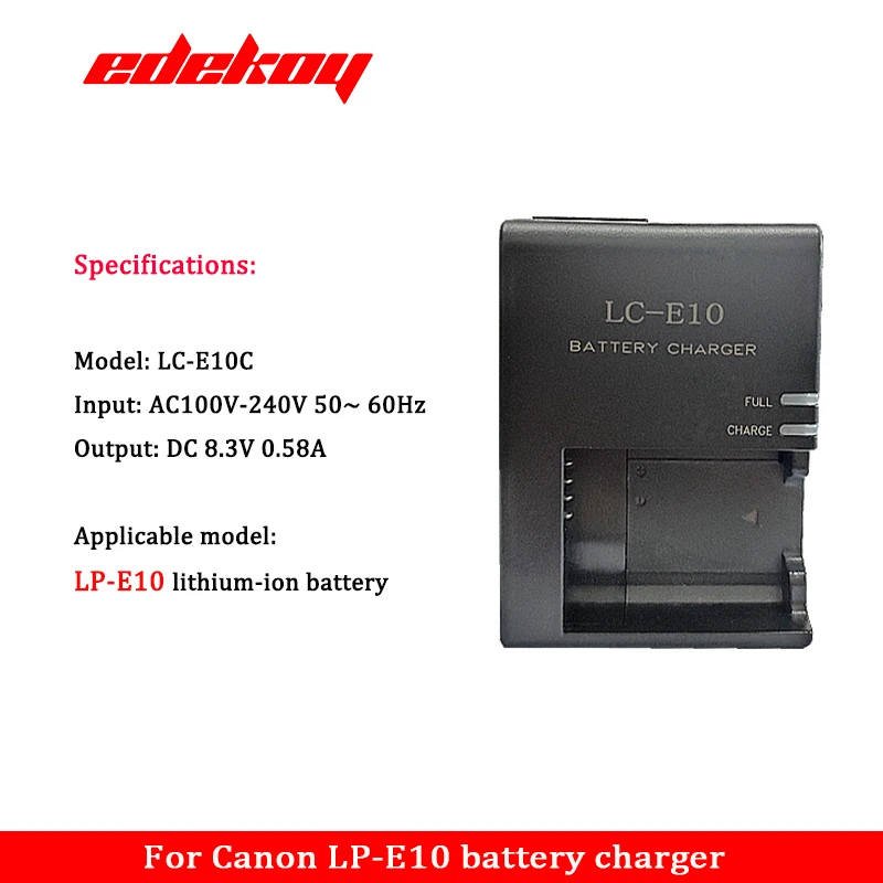 LC-E10/E LC-E10C BATTERY CHARGER For Canon LP-E10 EOS 1100D 4000D 3000D 1200D 1300D 1500D kiss X50 Rebel T3 EU Standard Plug