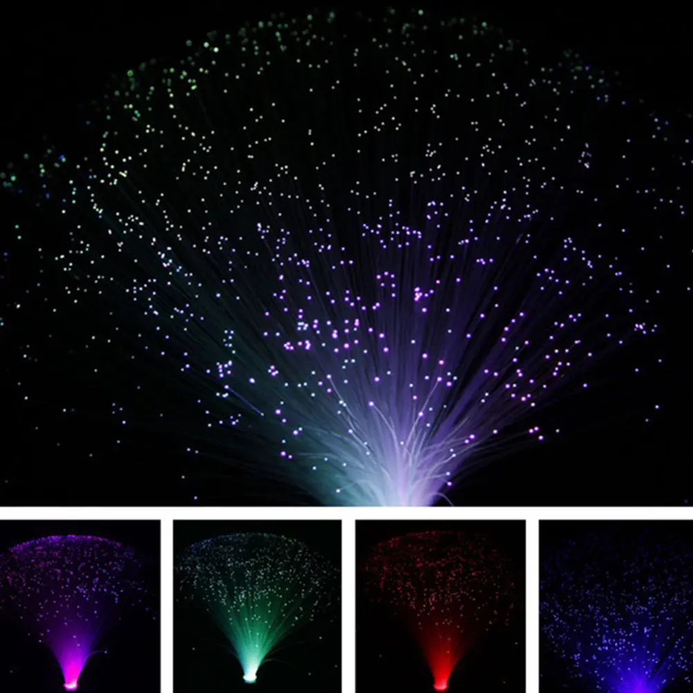 Multicolor LED Fiber Optic Lamp Light Holiday Wedding Centerpiece Optic Fiber LED Lighting Three 5mm LED Decor lamp