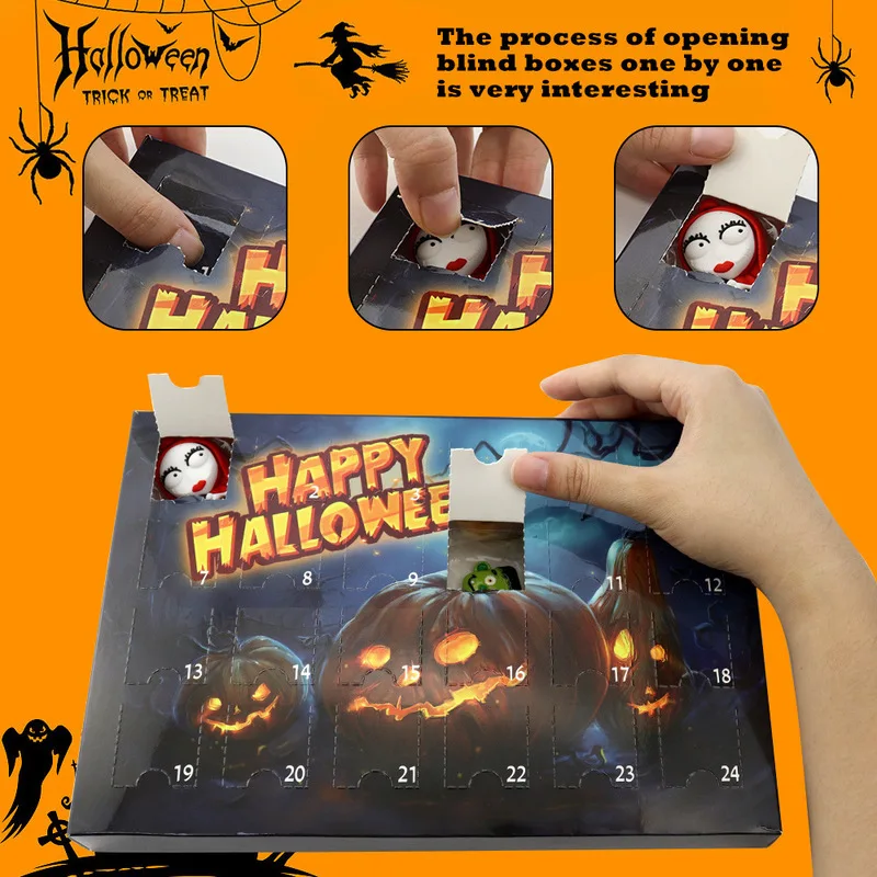 2024 neues Produkt beliebte Halloween-Puppe Advents kalender Blind Box 24 Geschenke Weihnachten Countdown Blind Box Kinder Weihnachts geschenk