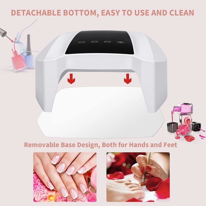 72W cordless UV LED Nail Lamp uv led nail lamp rechargeable nail gel lamp for Gel Polish