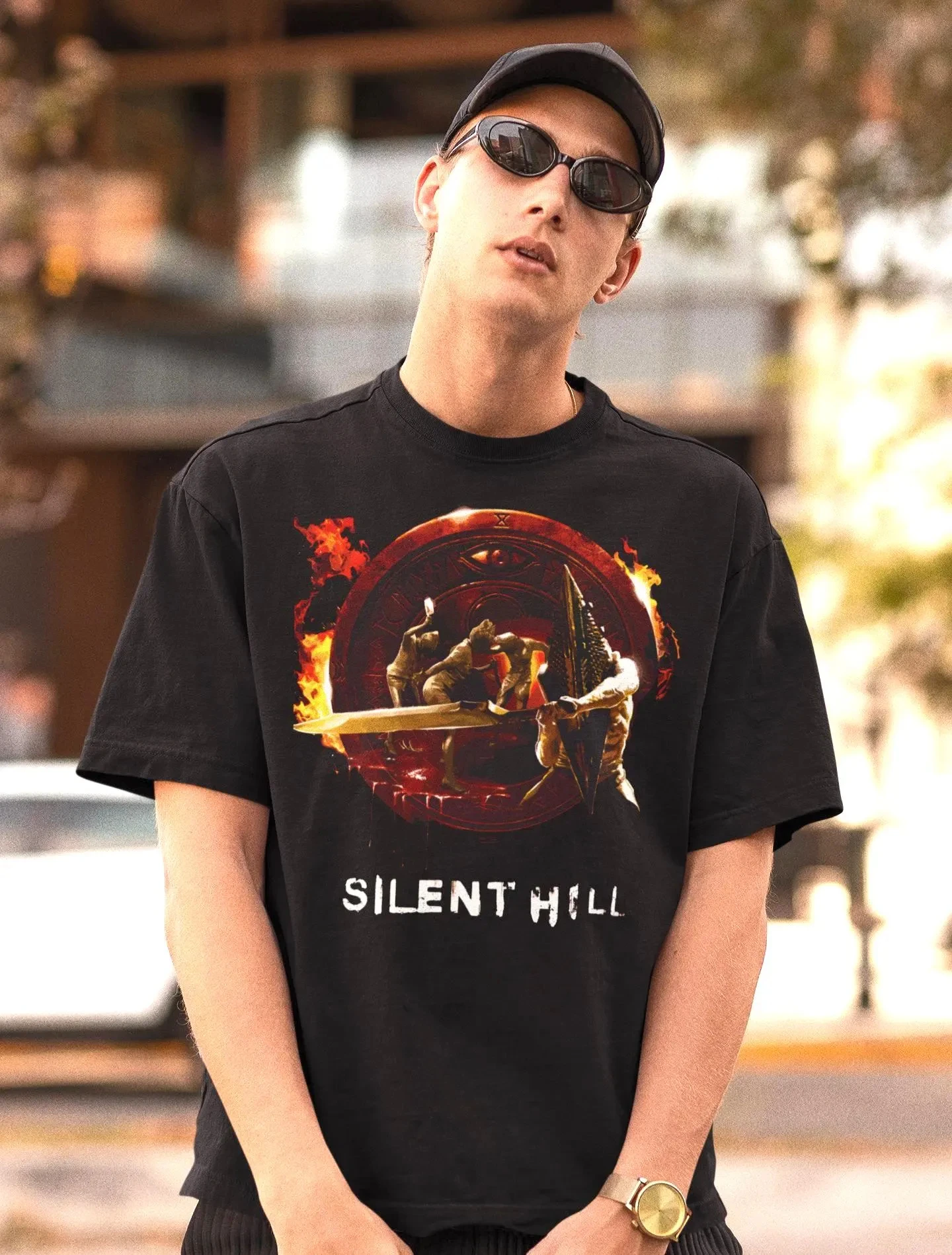 Silent Hill Pyramid Head Shirt -Horror Game Tshirt,Gamer Graphic Tees Summer Men's and Women's Loose and Breathable T-shirt Top