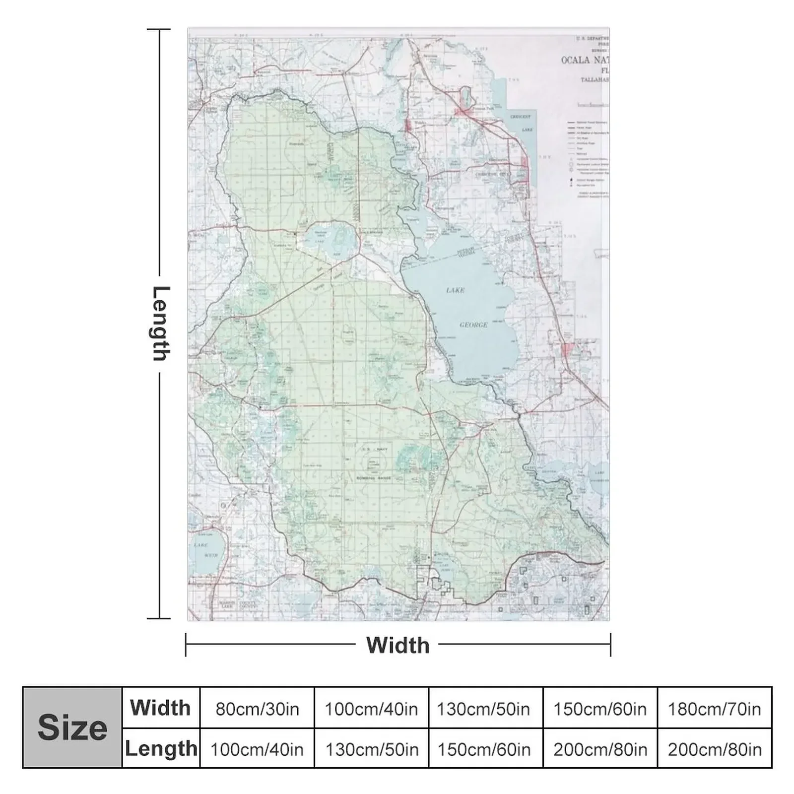 Ocala National Forest Map (1971) Florida Woodland Reserve Atlas Throw Blanket funny gift Sleeping Bag for babies Blankets