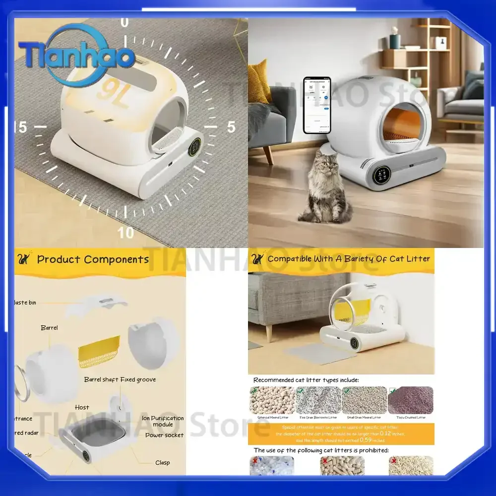 for Tuya Smart Cat Toilet Automatic Cleaning System with OEM Deodorizing Ozone Technology and Accessories