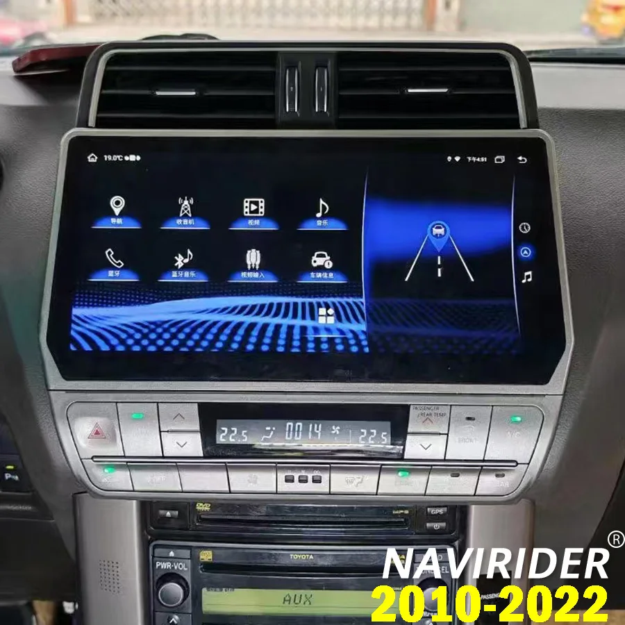 

12,3-дюймовый экран для Toyota Land Cruiser Prado150 2010-2022, автомобильный мультимедийный плеер, GPS-навигация, автомобильное радио, Android 15 8 + 128G