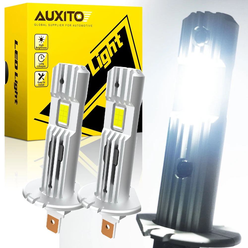 AUXITO H1 LED Headlight H1 LED Canbus Bulbs Nonpolarity for Ford focus fiesta Skoda Fanless 6500K Super Bright H1 Lamp Fog Light