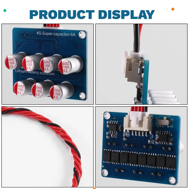 ABJI-Lifepo4 Li- Lithium For 4S 6A Active Equalizer Battery Balancer Energy Transfer Board For 4 Strings 12V