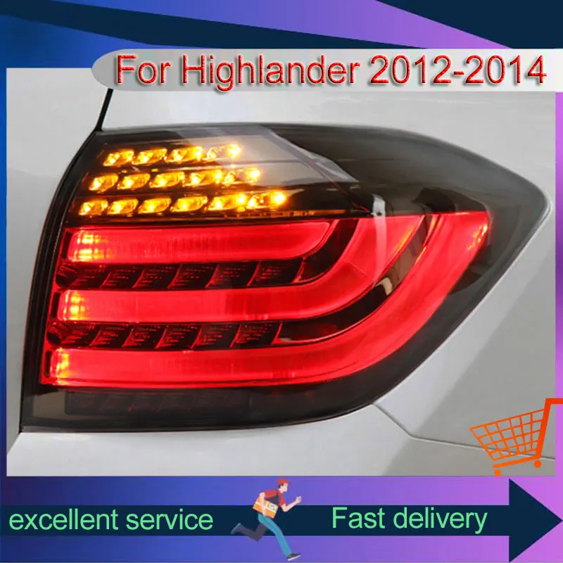 Car Styling For Toyota 2012-2014 Highlander Taillight Upgrade DRL Rear Lamp LED Turn Signals Brake Auto Accessories