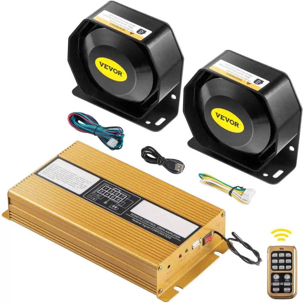 

400W 8 Sound Loud Car Warning Alarm Police Fire Horn PA Speaker MIC System