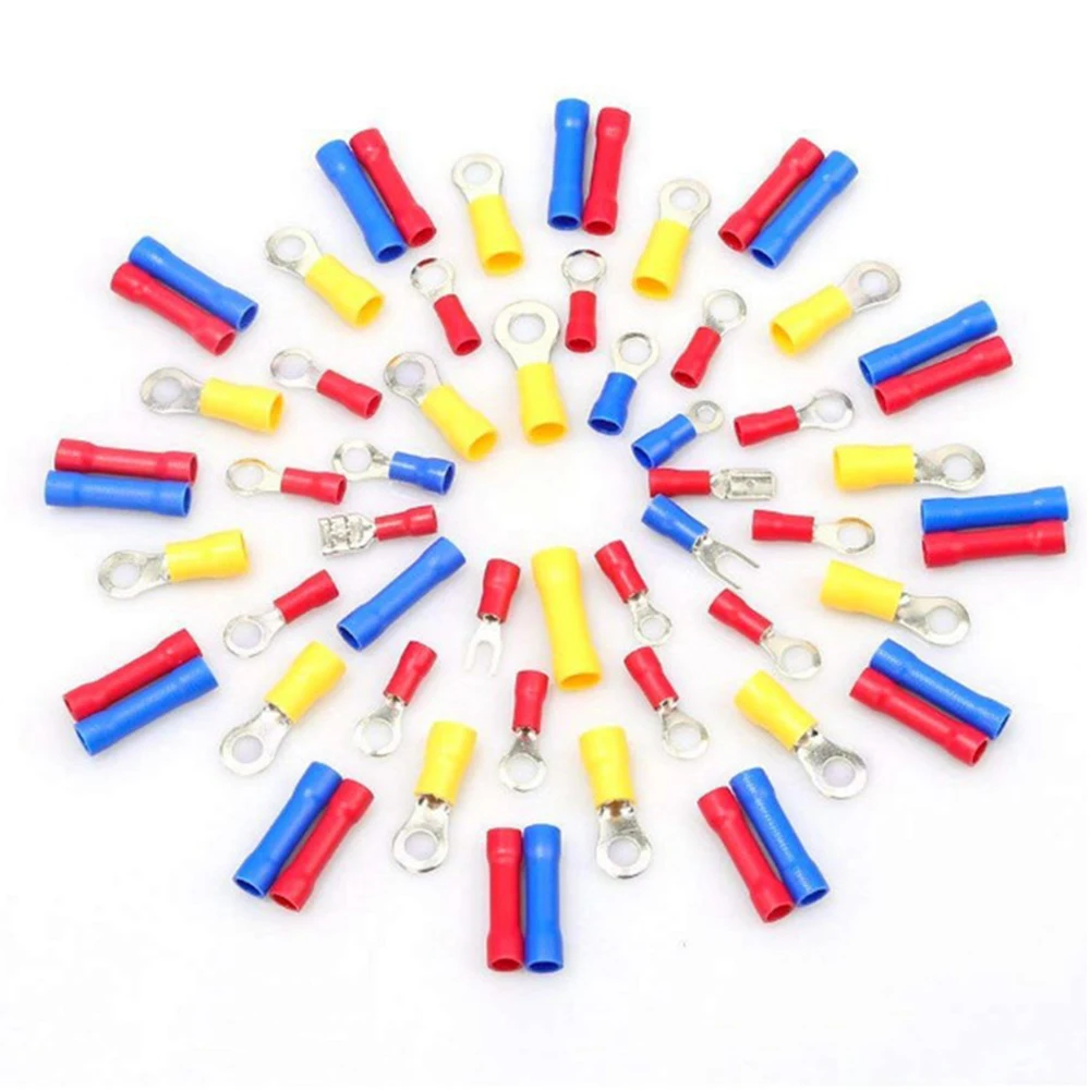 280/480PCS Assorted Kit Rolled Terminals Insulated Cable Connector Electrical Wire Crimp Spade Butt Ring Lugs Fork Set