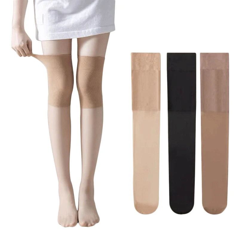 1 Pair Cuttable Socks Air-conditioned Room Knee Protection Stockings Women's Summer Stockings Skin Soft Elastic Thin Silk Socks