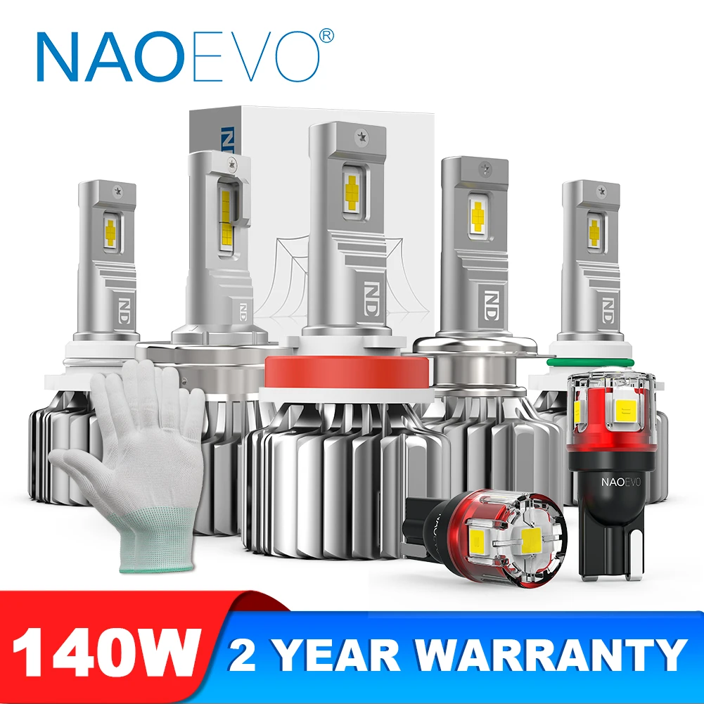 

NAOEVO H7 Led Bulb Canbus 140W 16800LM H4 Hi/Lo Beam 6500K Car LED Headlight HB4 9006 H11 H3 9012 Fog Light Bulbs 12V Auto Parts