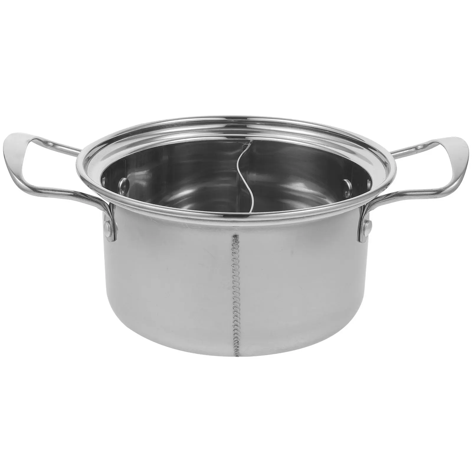 Mini olla para hotpot con asas dobles para cocinar sopa, caldo, fideos y salsas rápidamente, olla compacta de estilo chino para cocina.