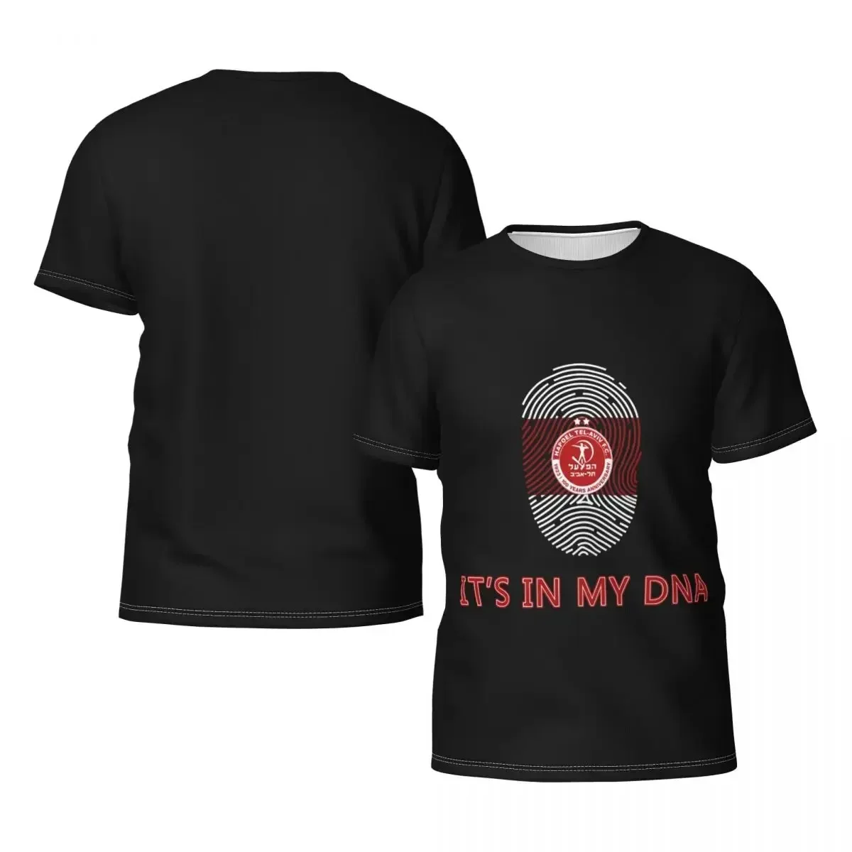 Hapoel Tel Aviv Men's Athletic Cotton Classic Short Sleeve Crewneck T-Shirt Tee Shirt