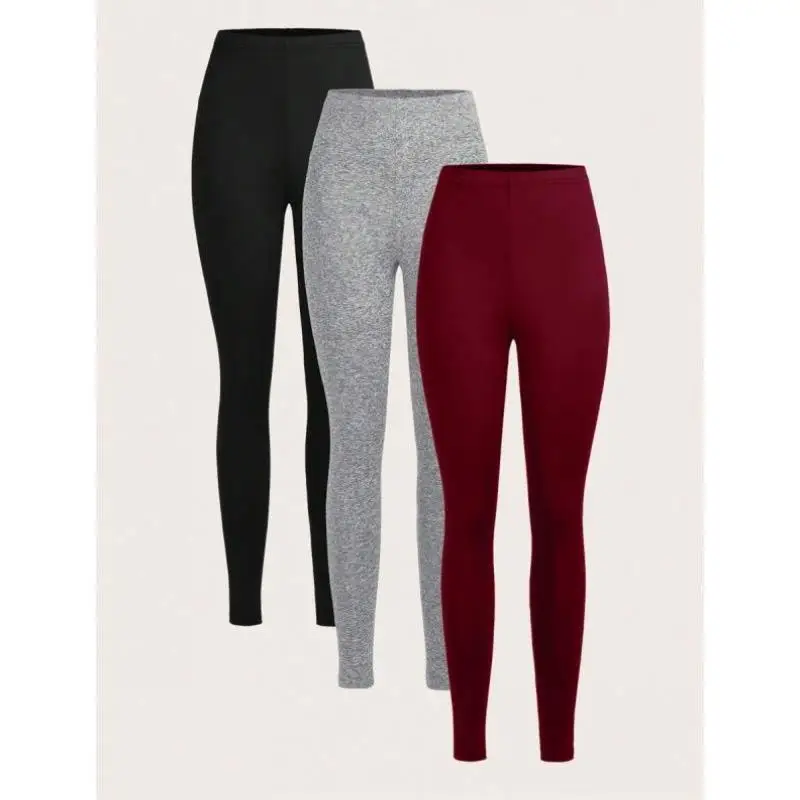 

Women's Casual Knitted Slimming Pants Tee-Piece Set U 4772 Sle Comfortable Stretchy Nine-Piece Length Retro Ciwalk